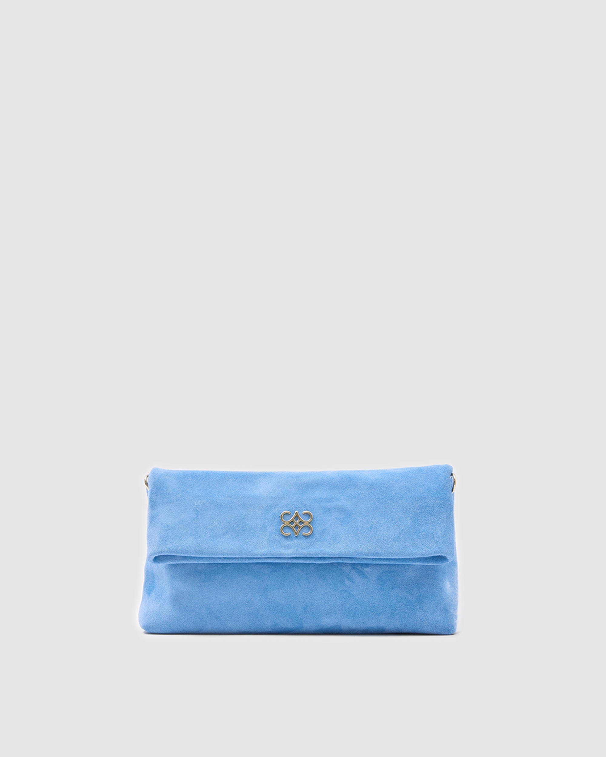 Ira Clutch Baby Blue Suede