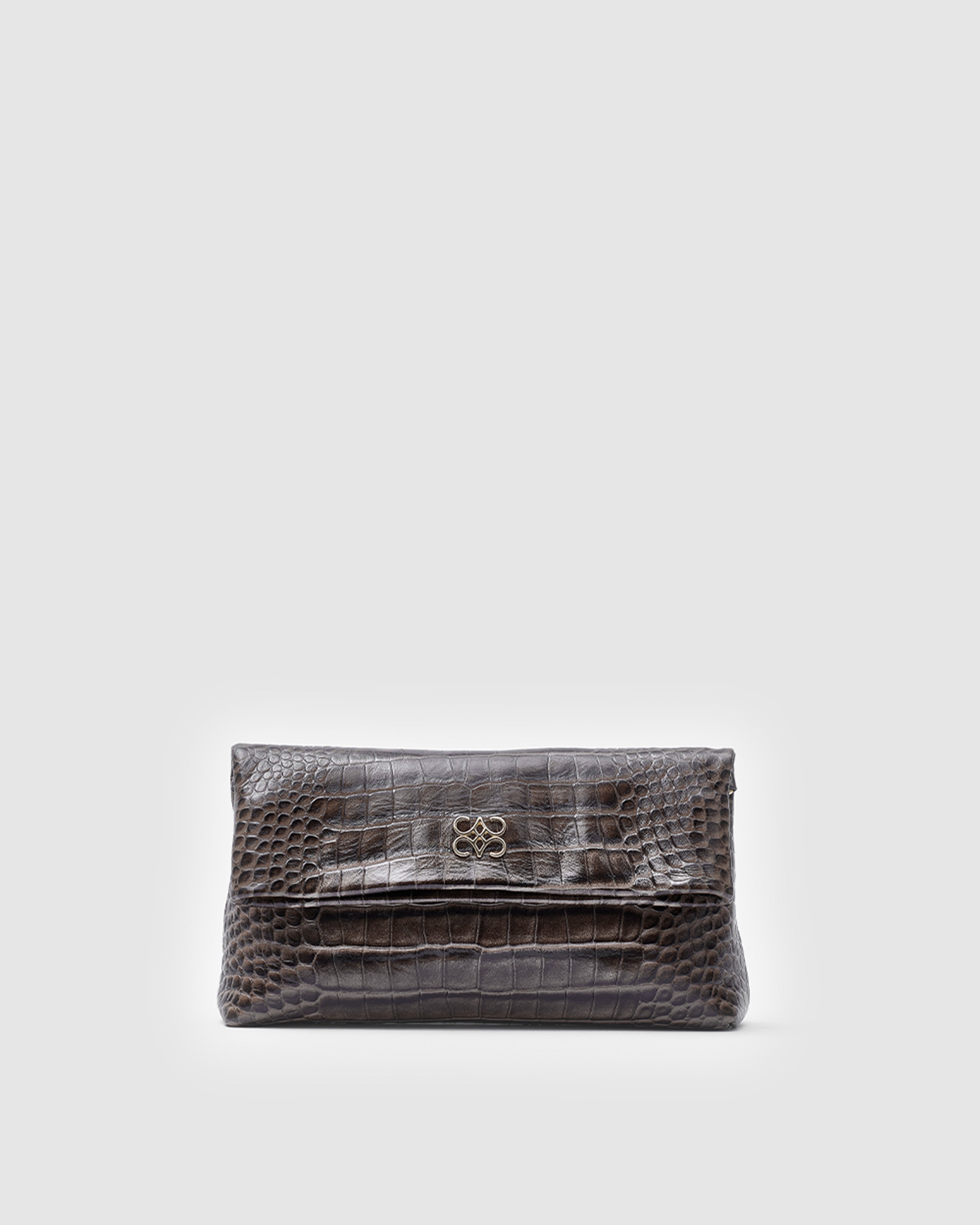 Ira Clutch Grey Croc