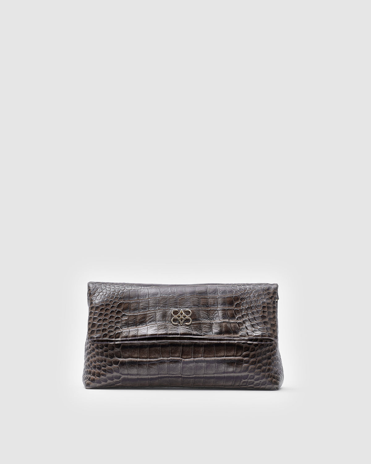 Ira Clutch Grey Croc