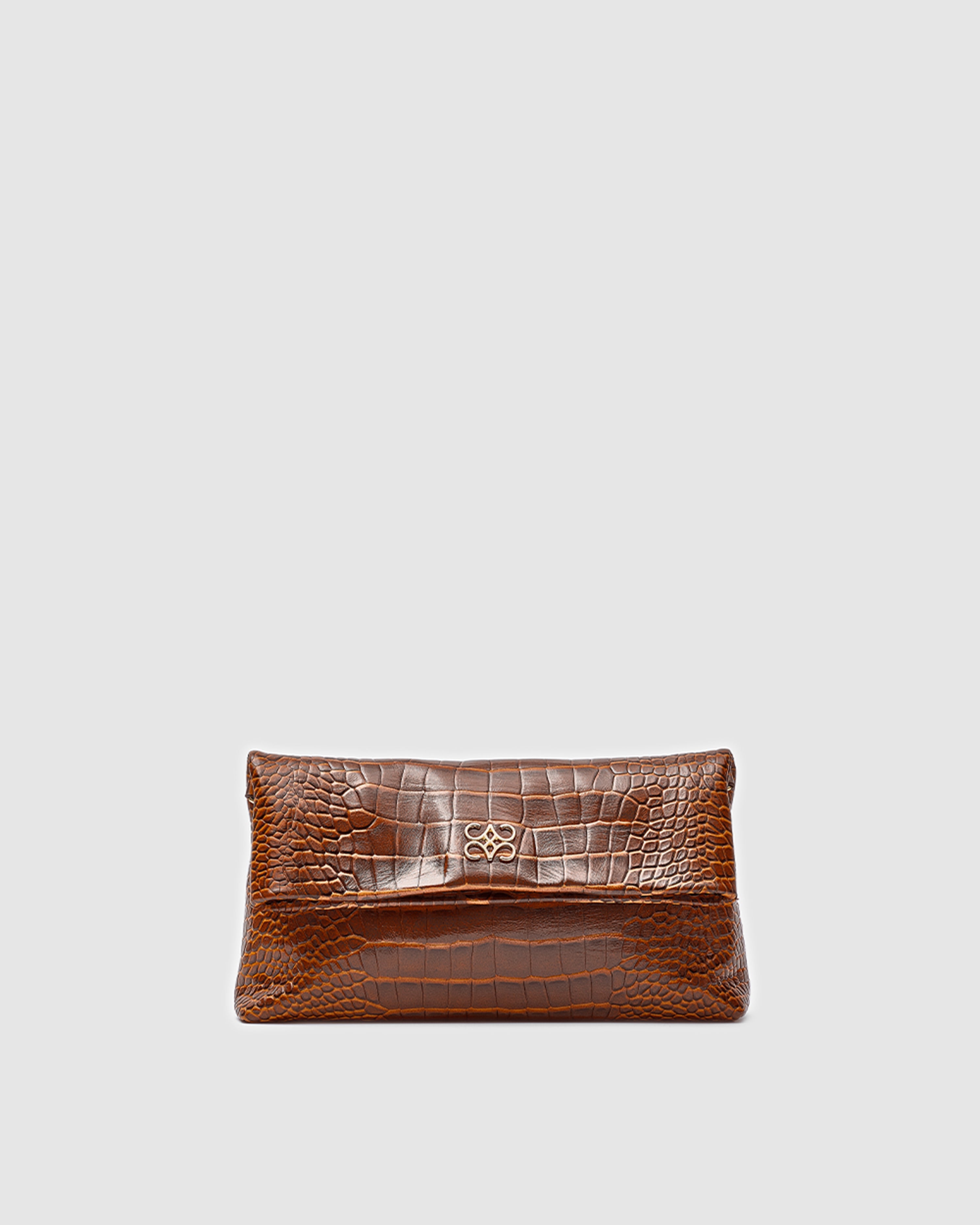 Ira Clutch Caramel Croc