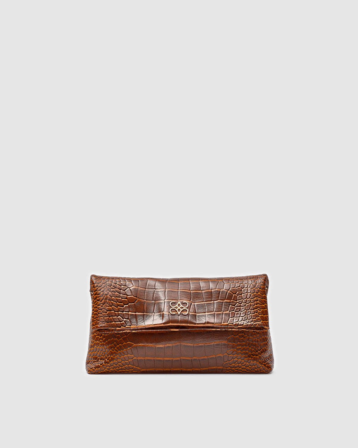 Ira Clutch Caramel Croc