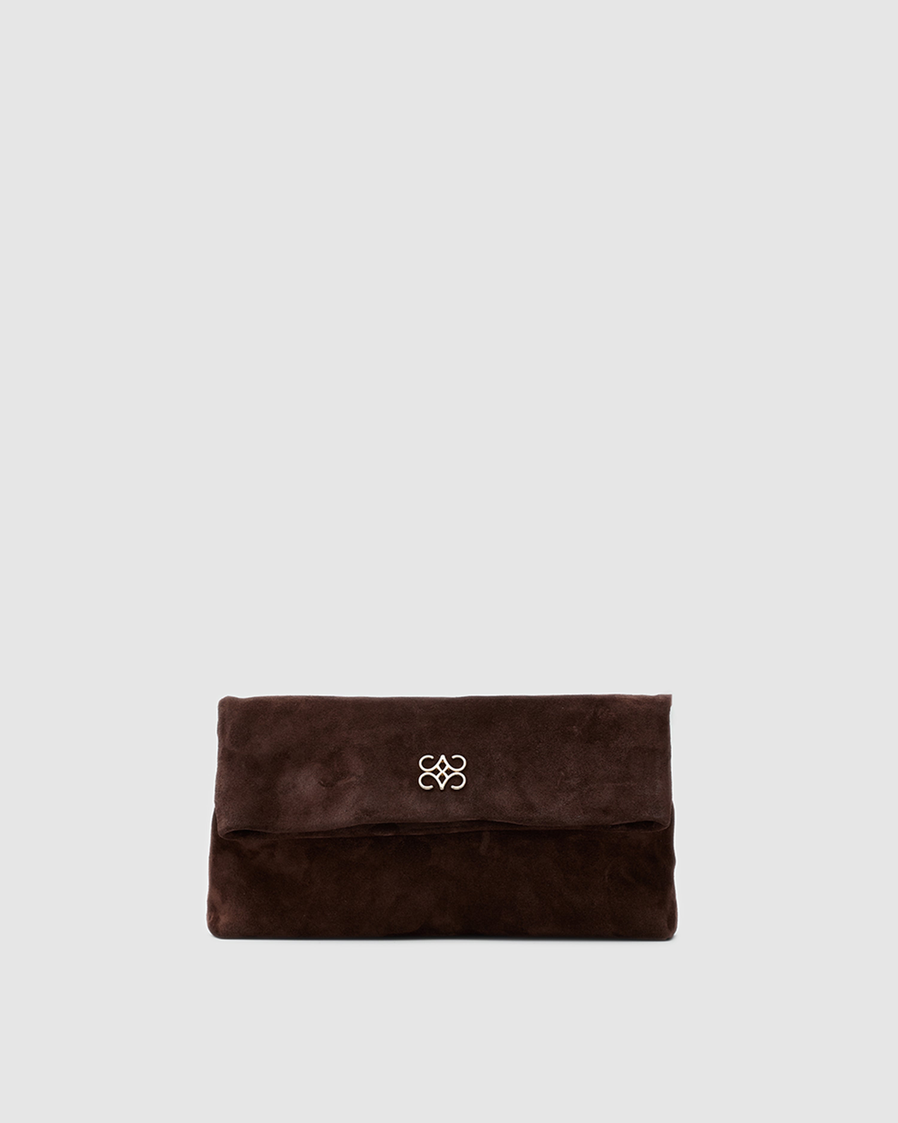 Ira Clutch Bitter Brown Suede