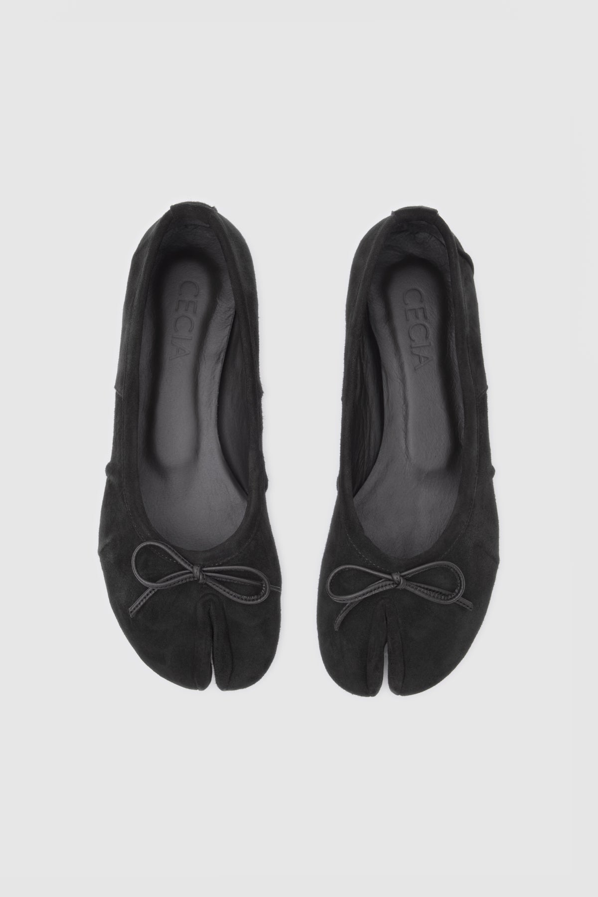 Tabi Ballet Flats Black Suede