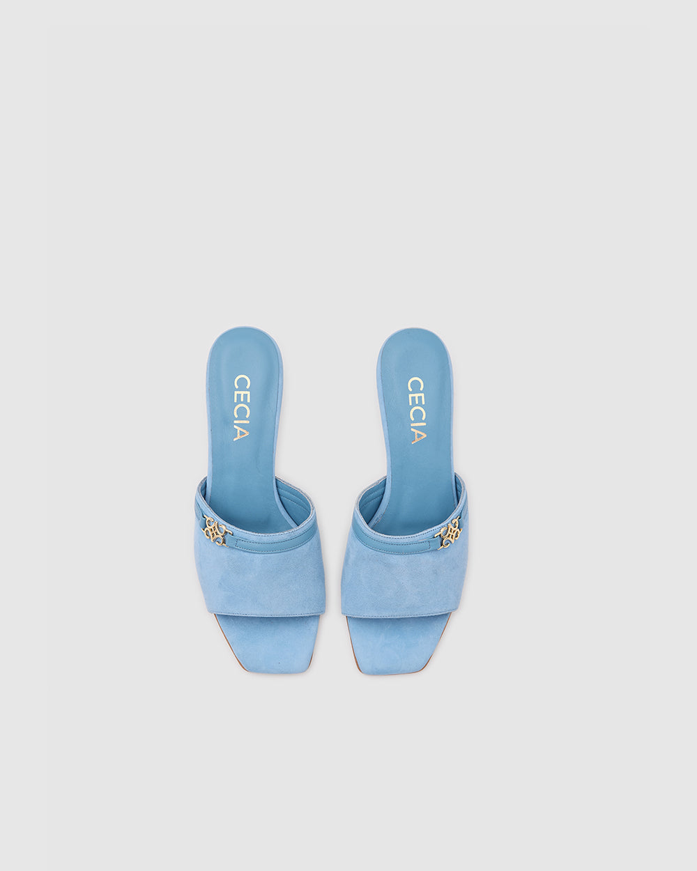 Isla Kitten Heels Baby Blue Suede