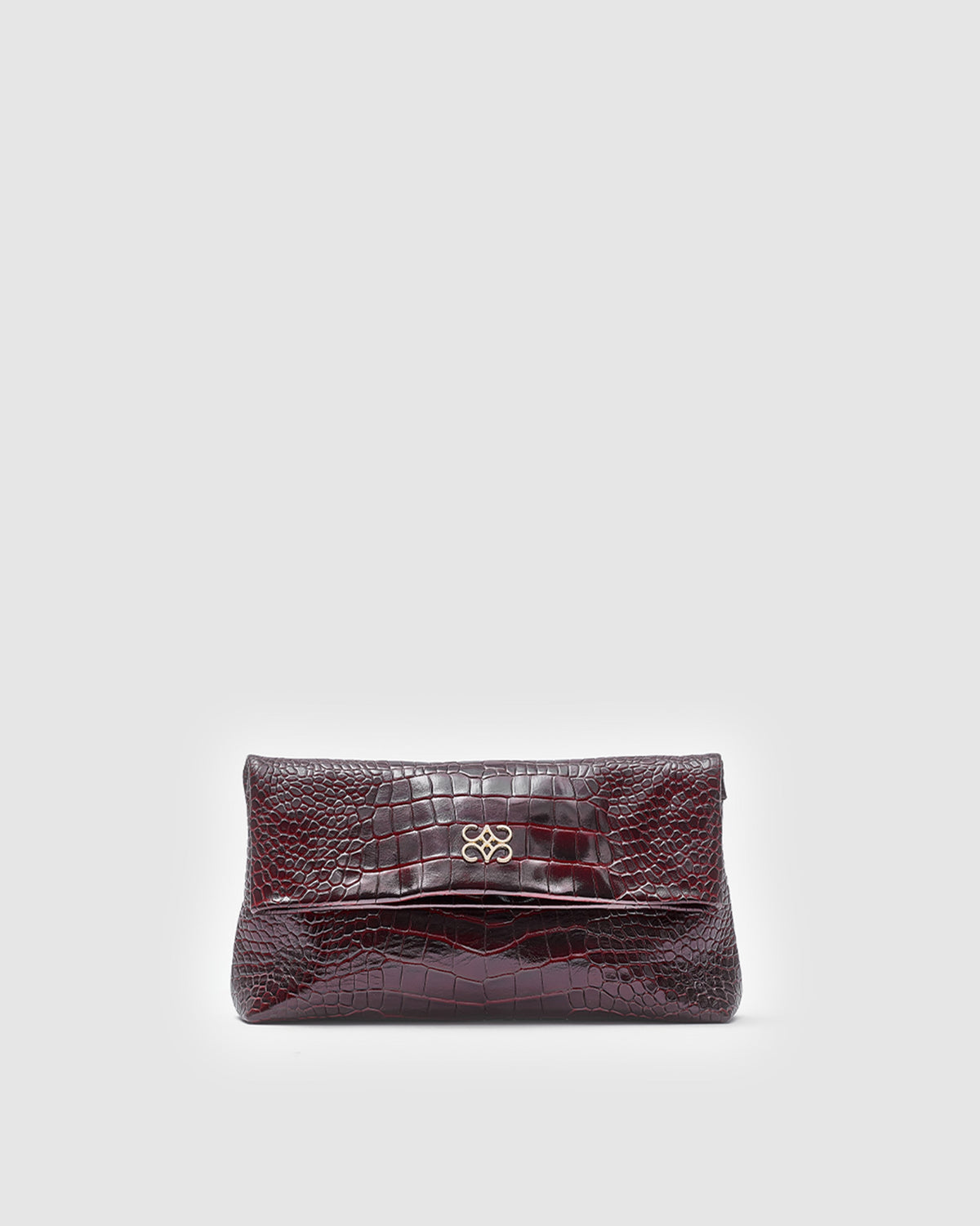 Ira Clutch Merlot Croc