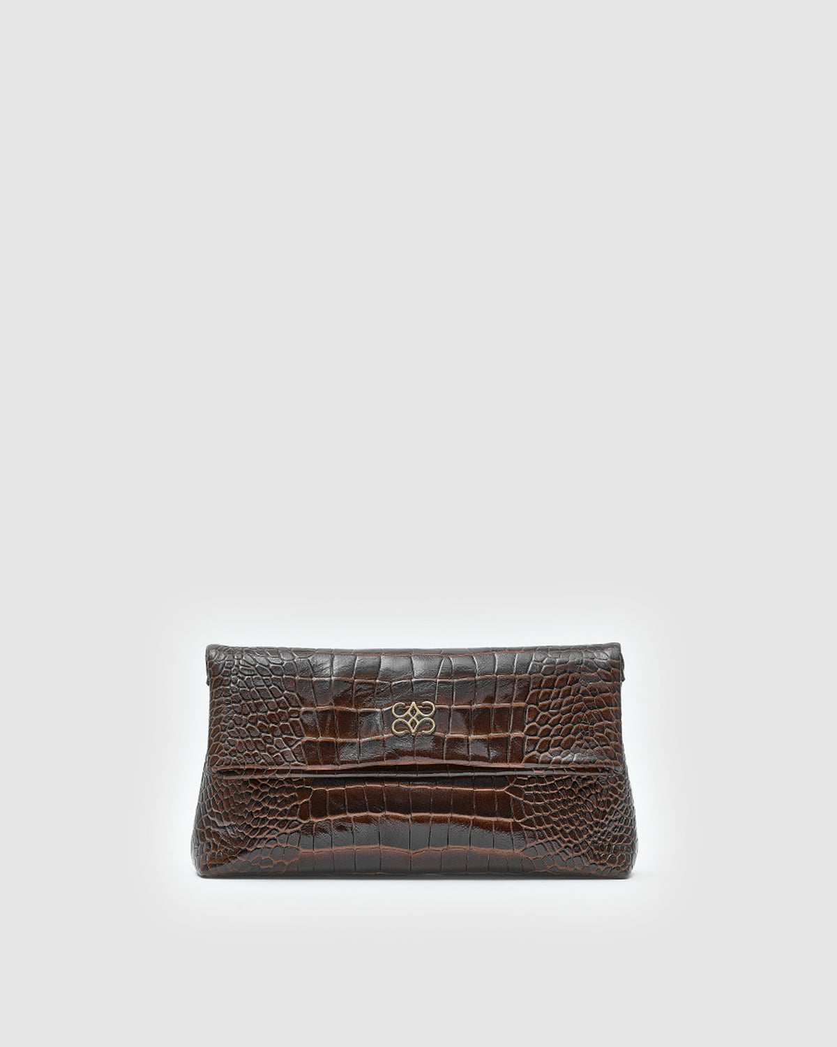 Ira Clutch Brown Croc