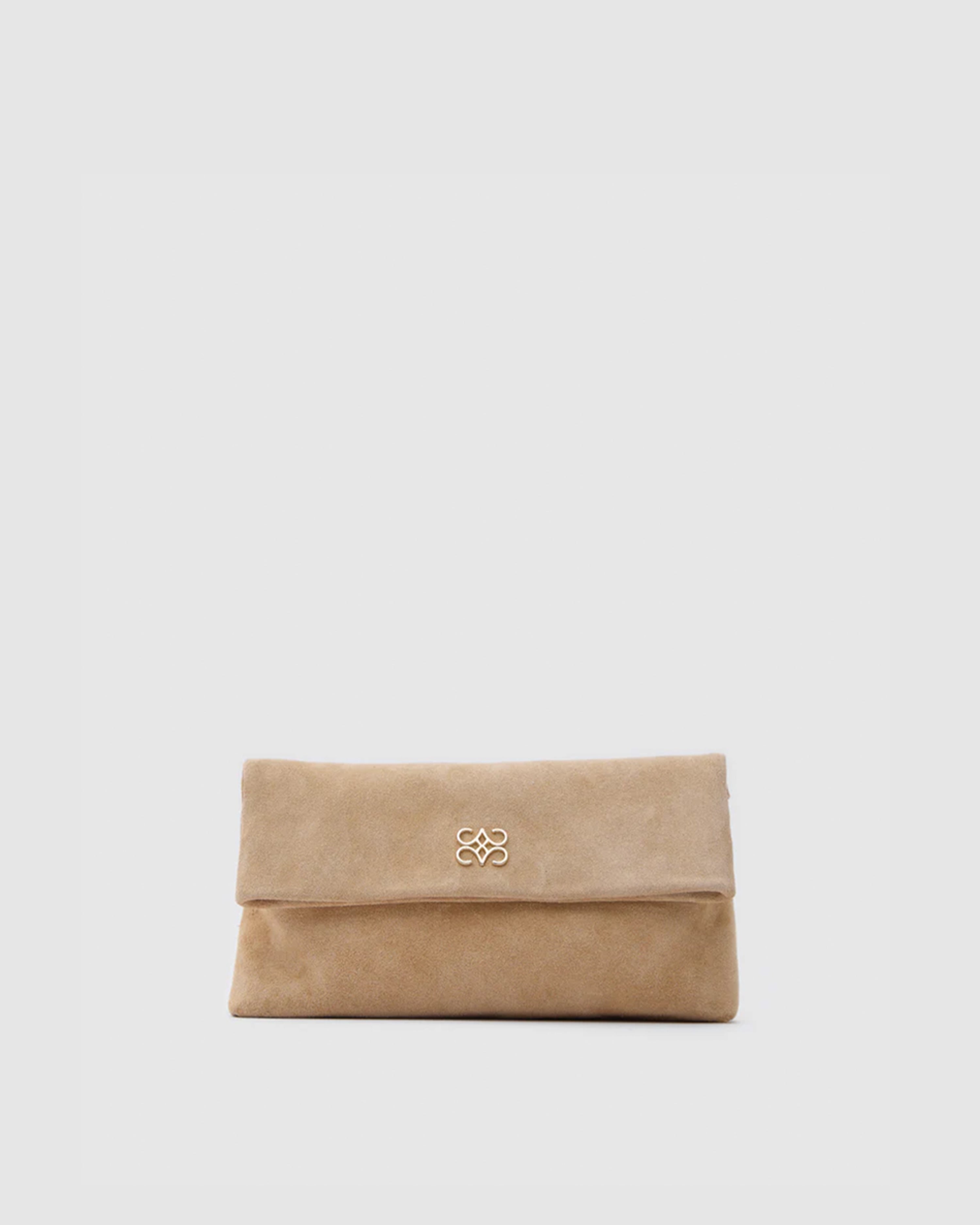 Ira Clutch Biscuit Suede