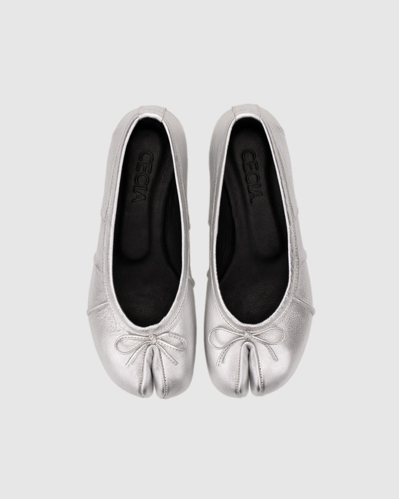 Tabi Ballet Flats Silver