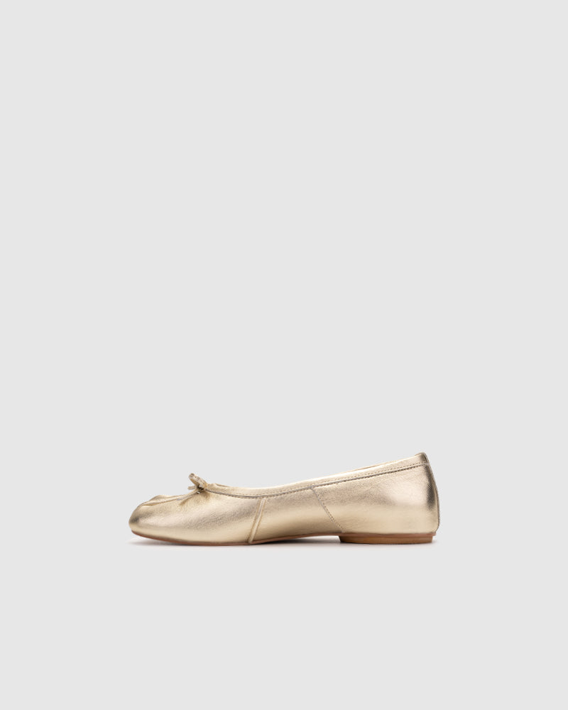 Tabi Ballet Flats Metallic Gold