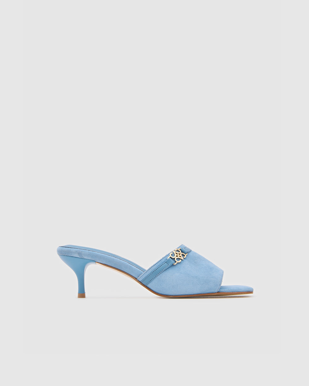 Isla Kitten Heels Baby Blue Suede